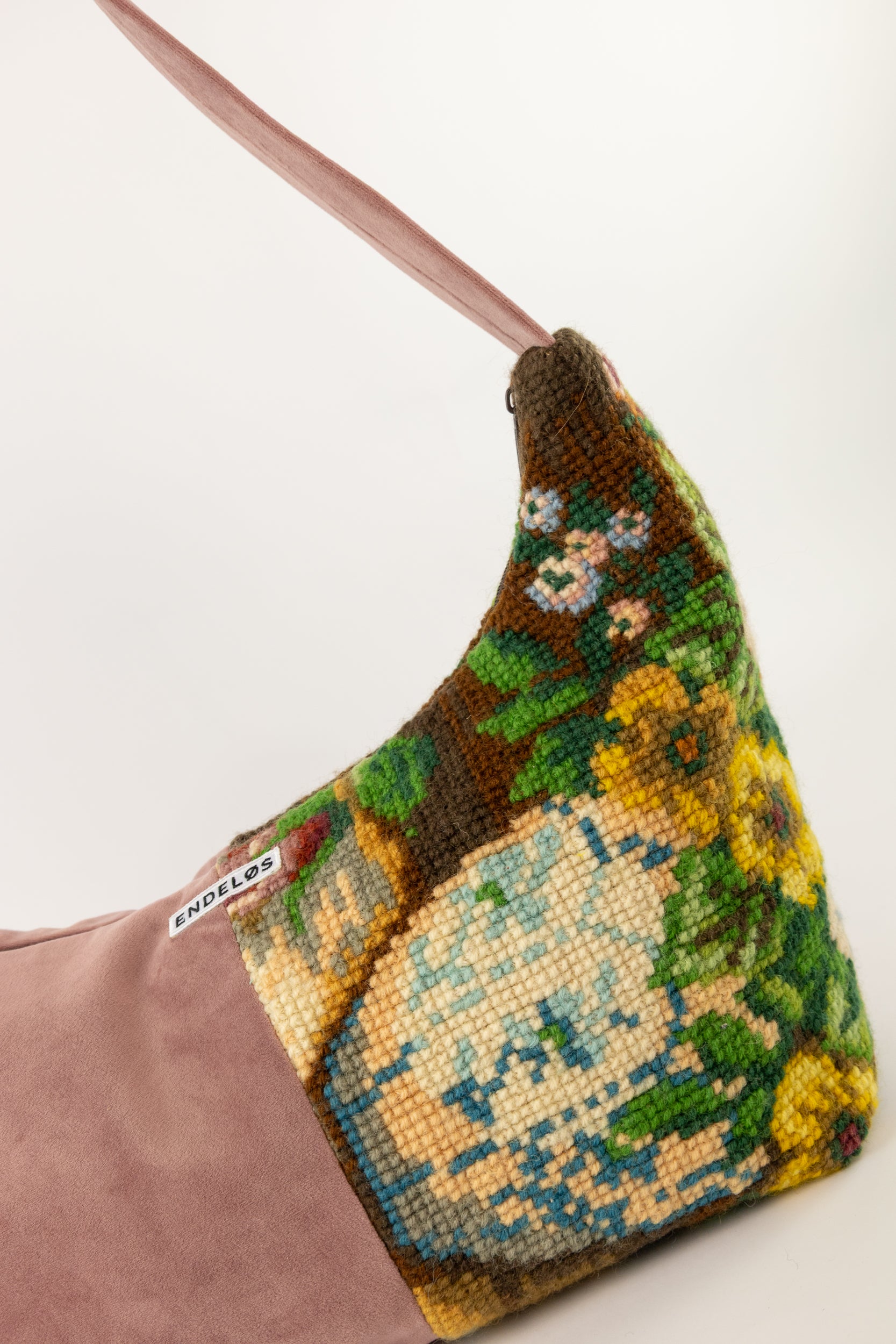 geborduurde vintage baguette bag handgemaakt tas