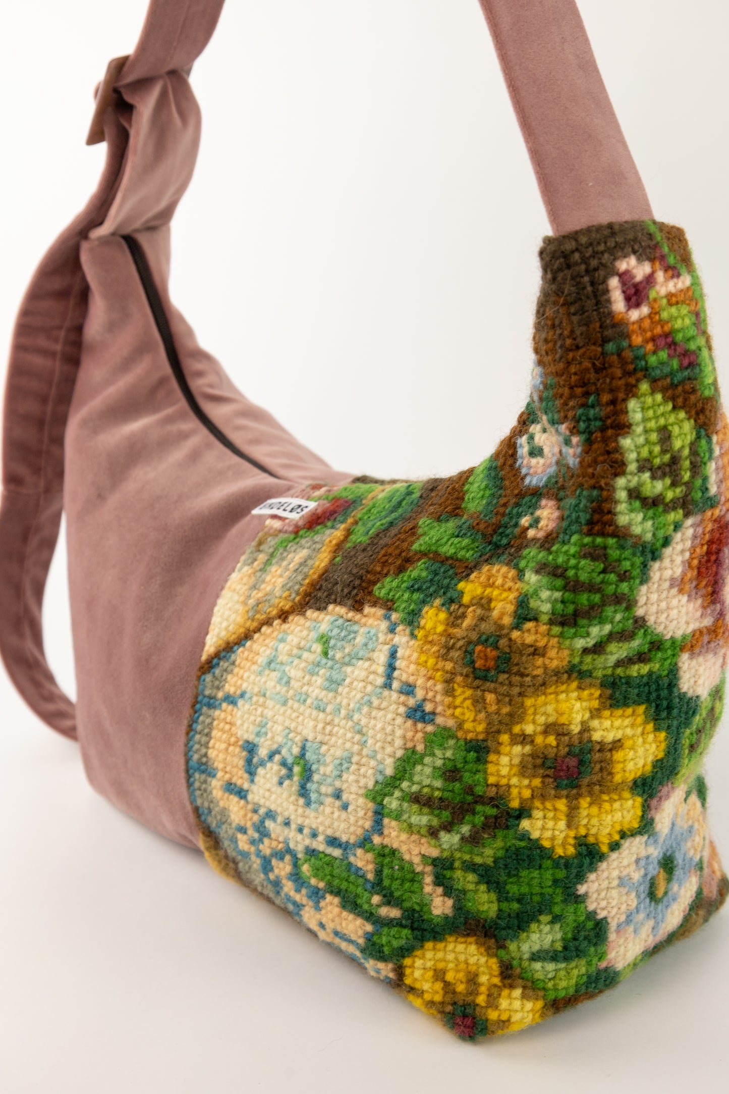 geborduurde vintage baguette bag handgemaakt tas