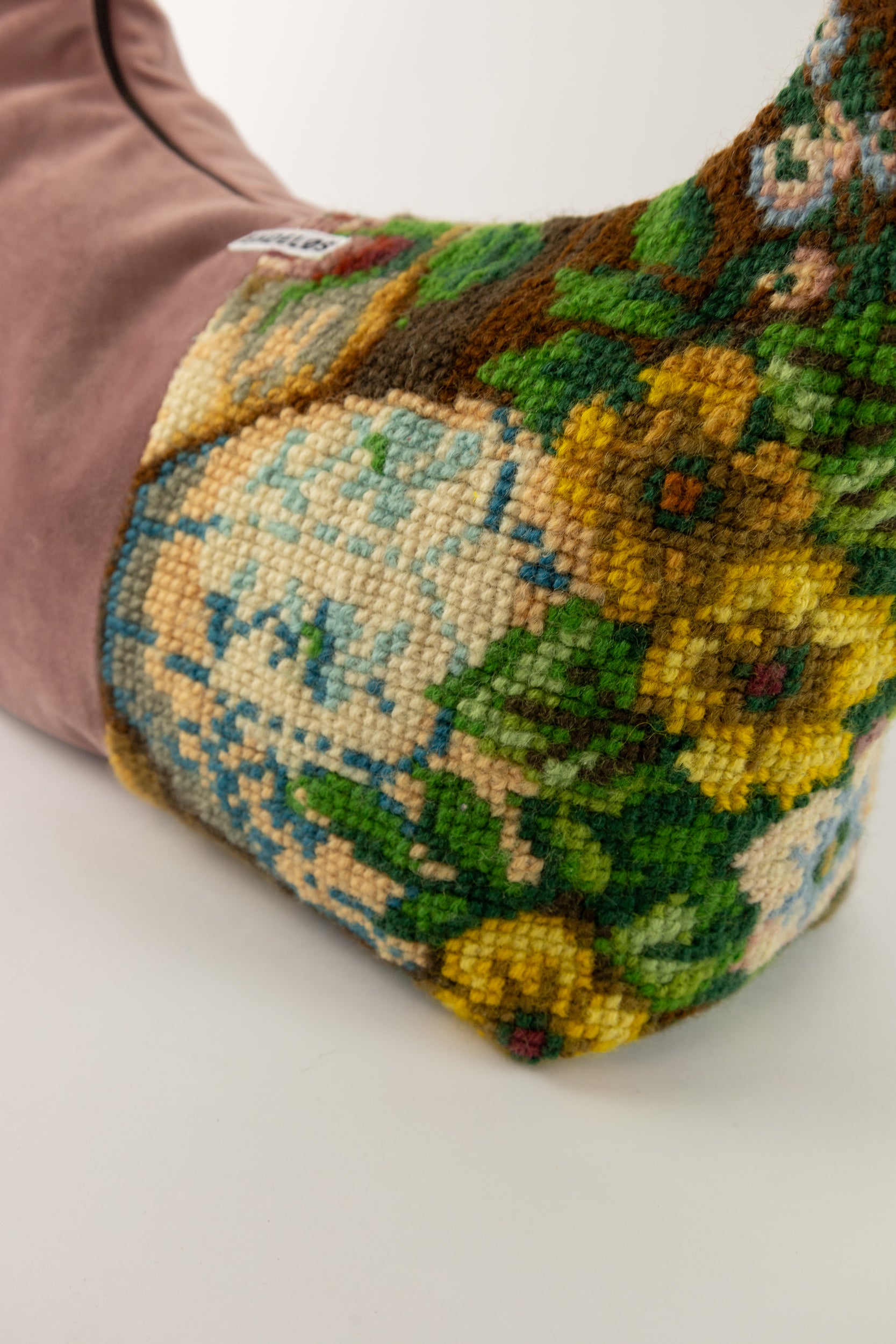 geborduurde vintage baguette bag handgemaakt tas