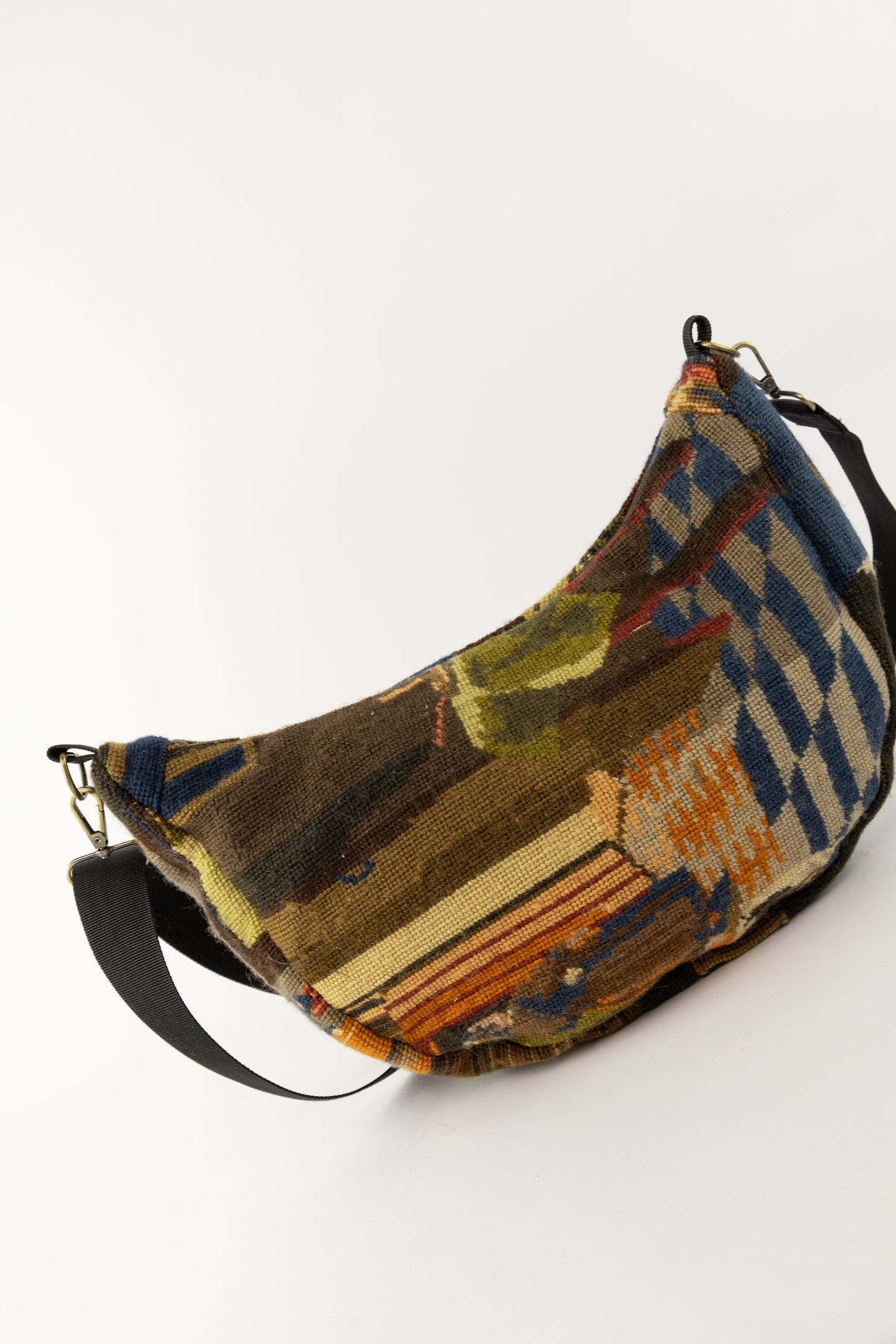 geborduurde vintage tas met verstelbare en verwisselbare schouderband