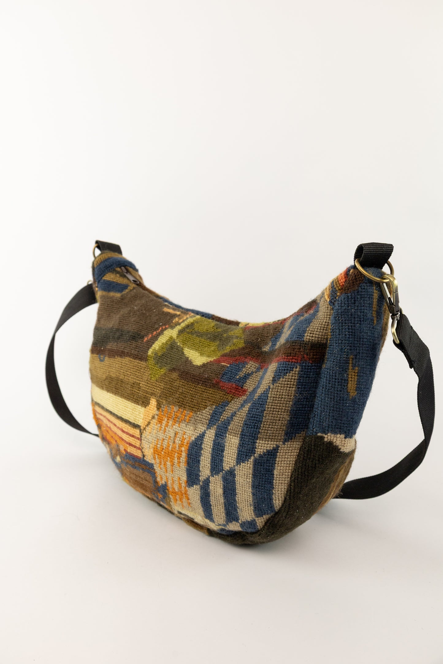 geborduurde vintage tas met verstelbare en verwisselbare schouderband