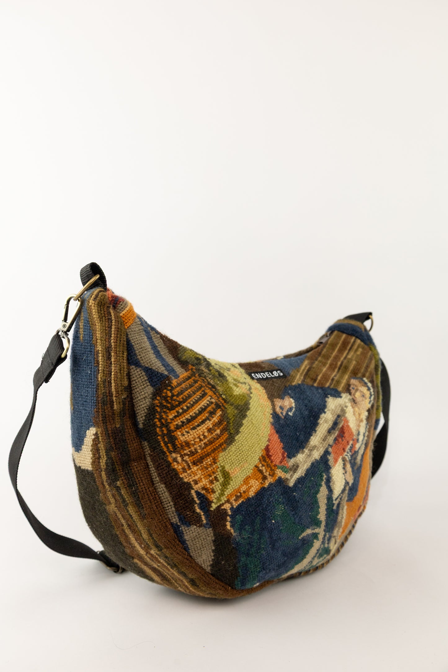 unieke geborduurde crossbody tas met vintage borduurwerk