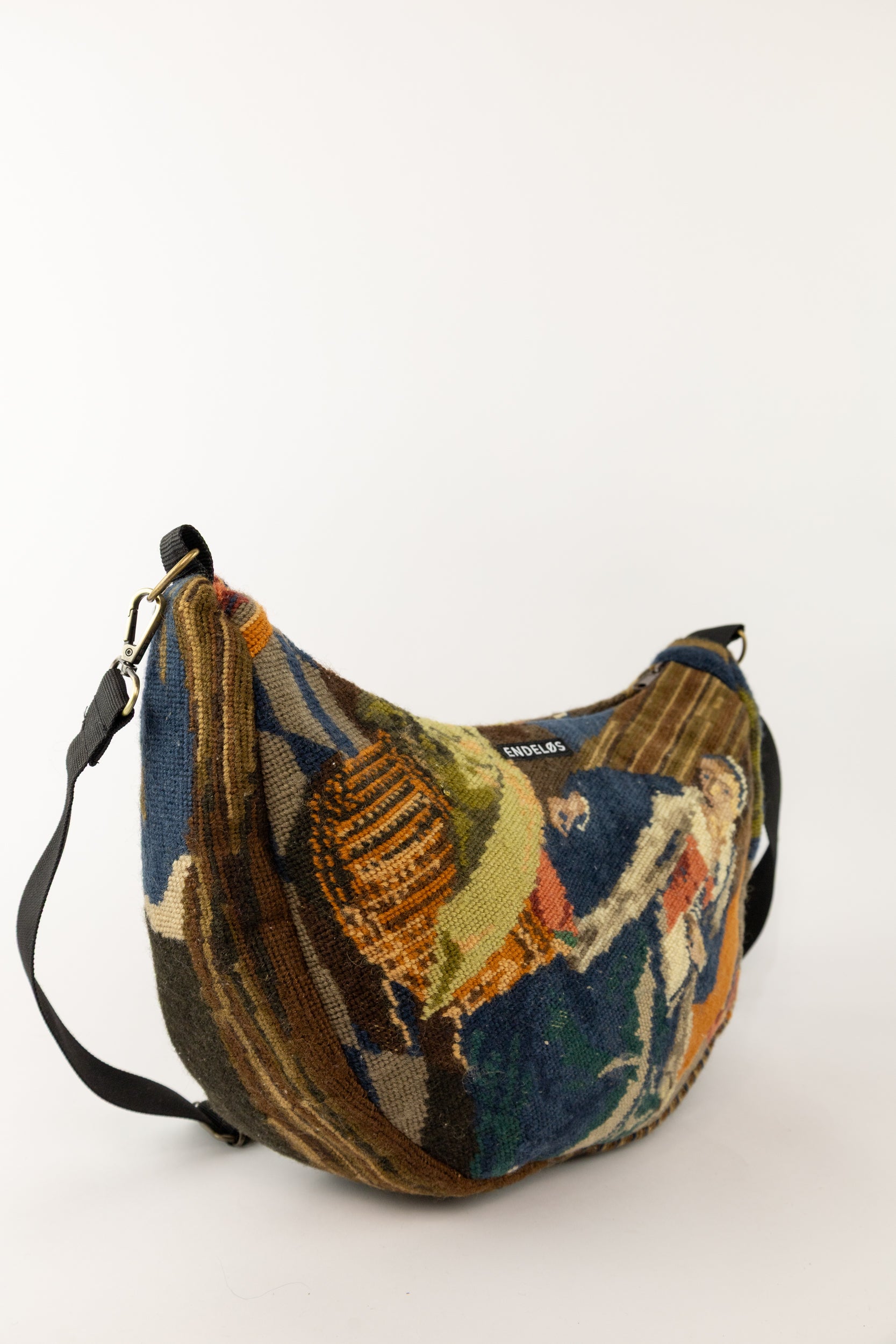 unieke geborduurde crossbody tas met vintage borduurwerk