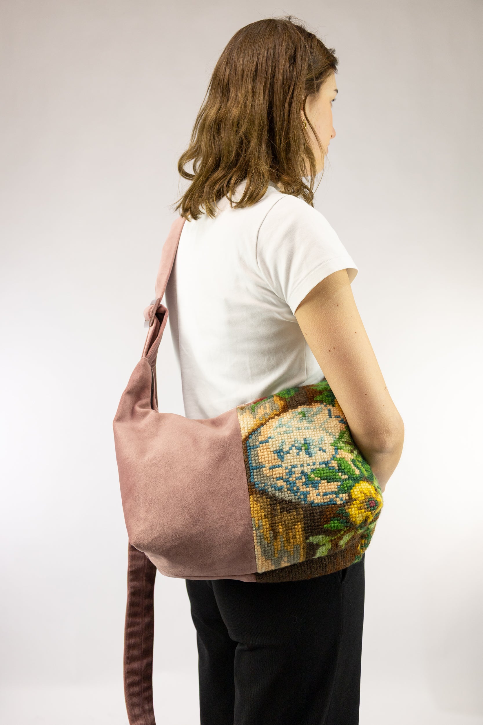 geborduurde vintage baguette bag handgemaakt tas