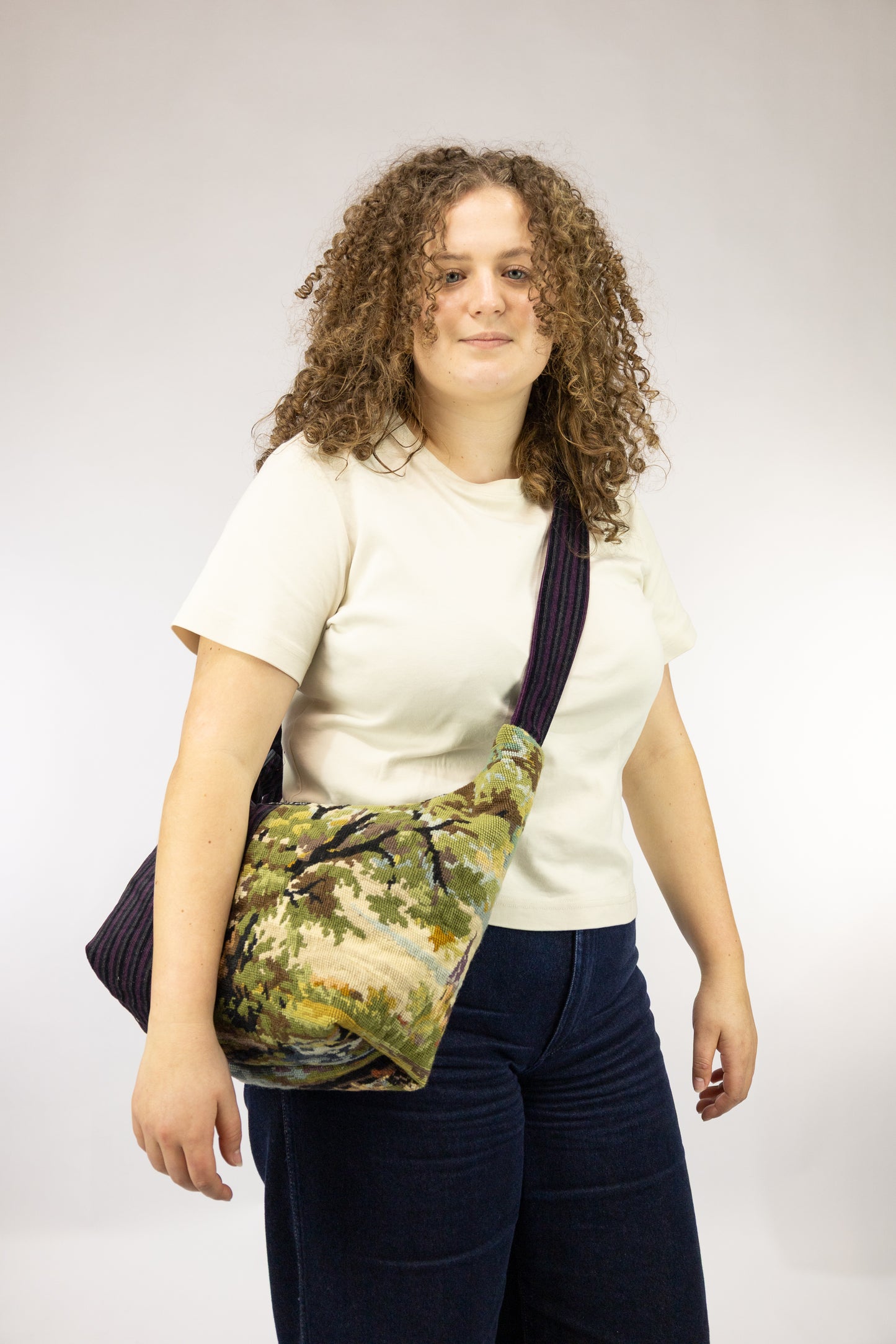 geborduurde vintage baguette bag handgemaakt tas