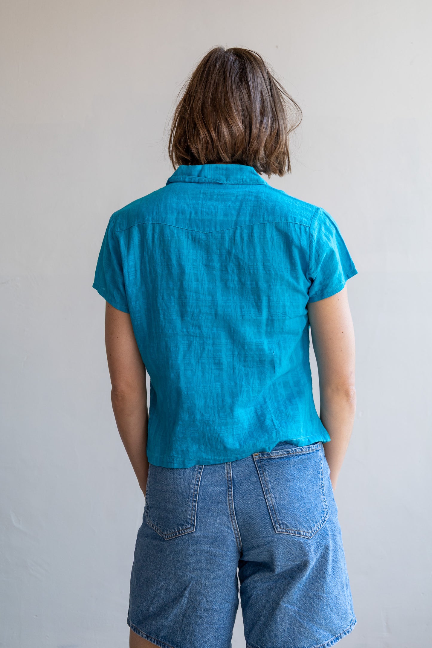 roos blauwe blouse - S