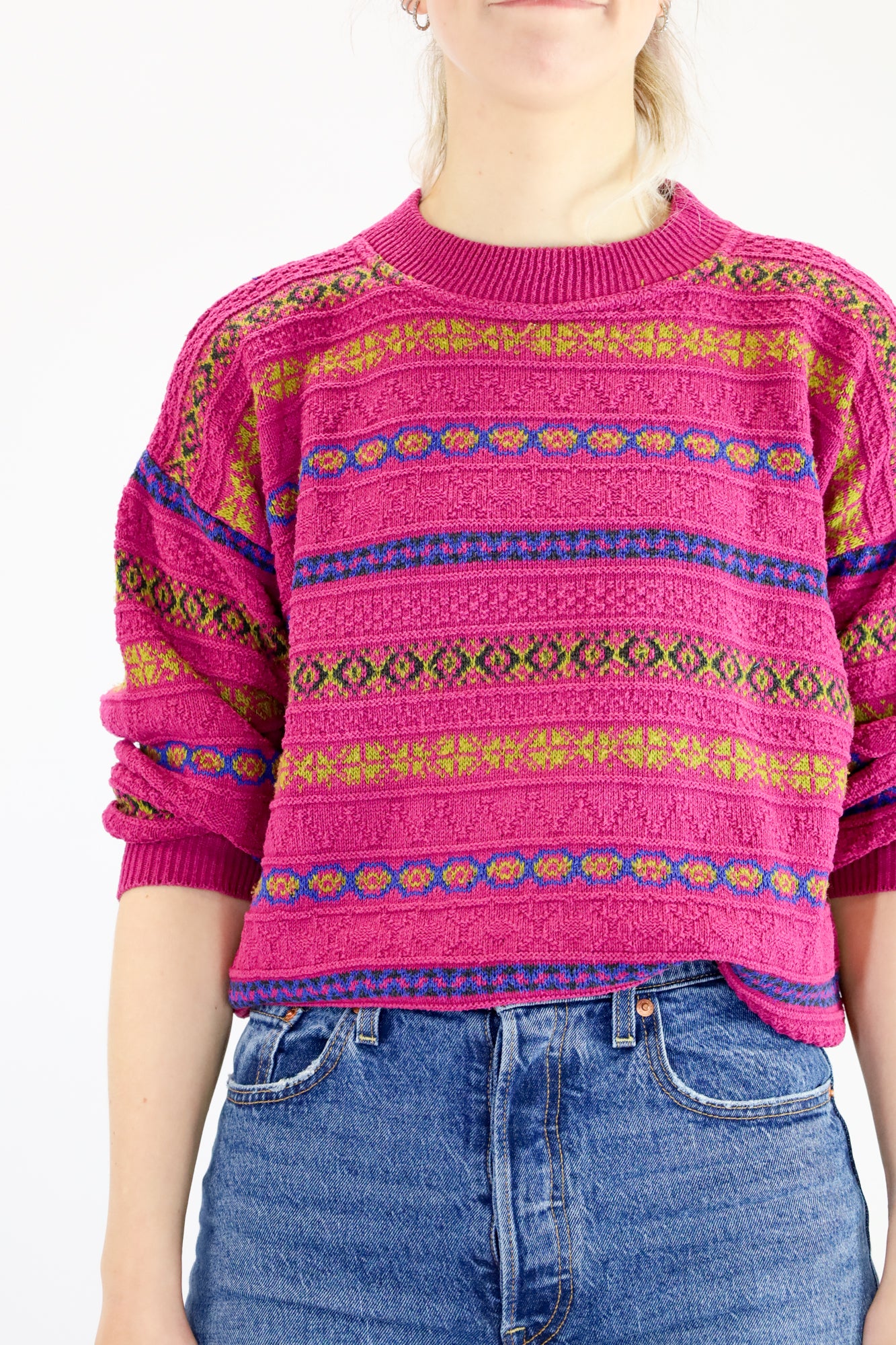 ebru pink nordic knit - M