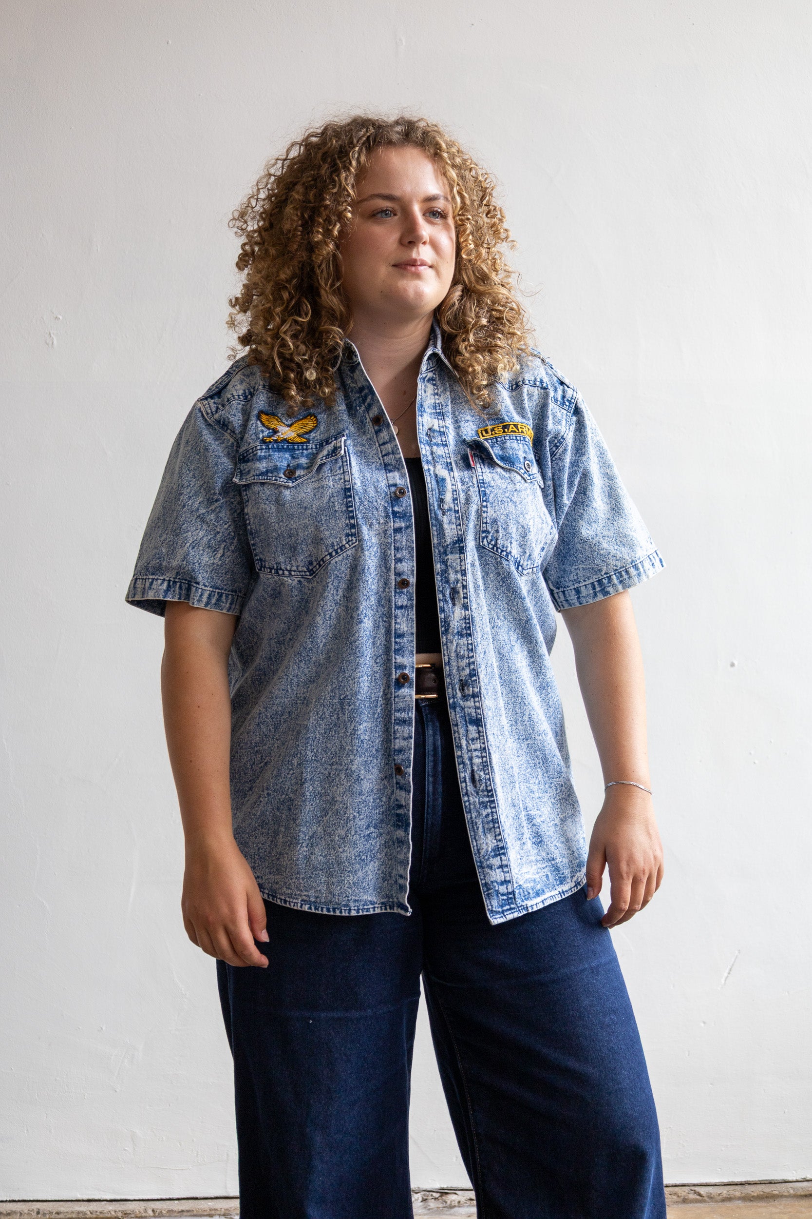 vintage denim blouse Dugras