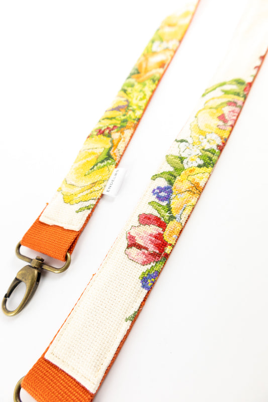 strap van vintage borduurwerk - Bloemstuk - 130 cm