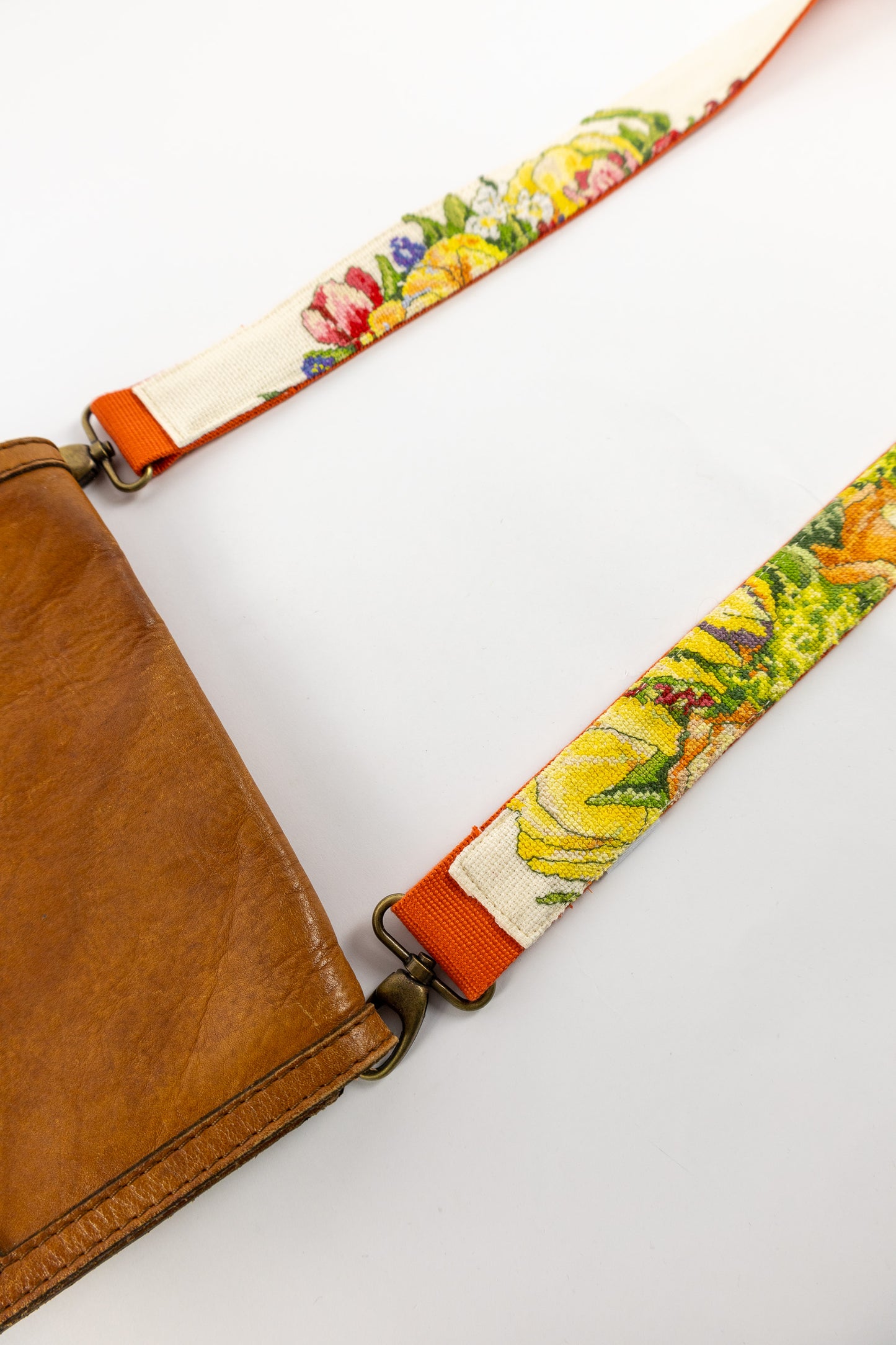 strap van vintage borduurwerk - Bloemstuk - 130 cm