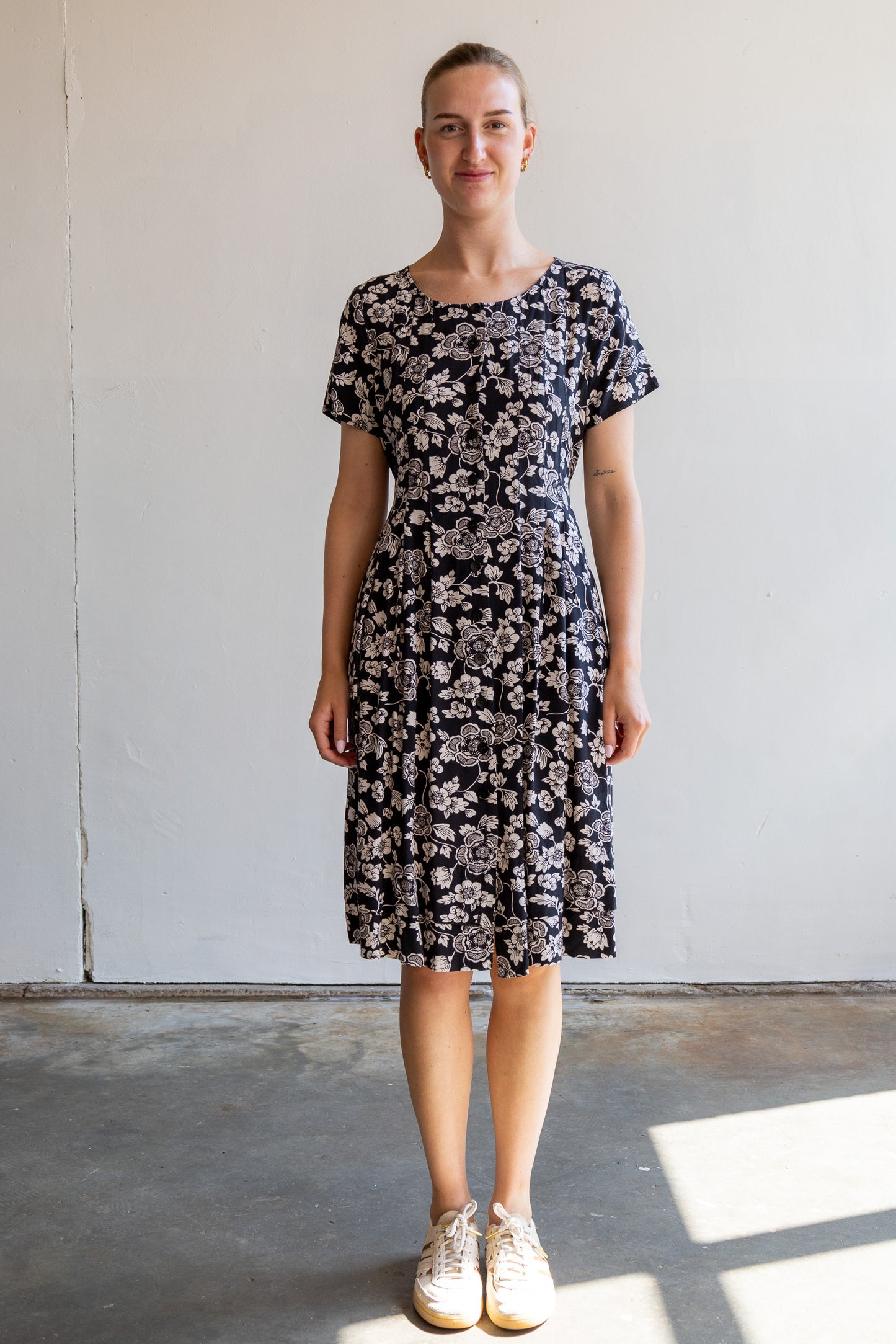 vintage zwart-witte bloemenjurk Dream