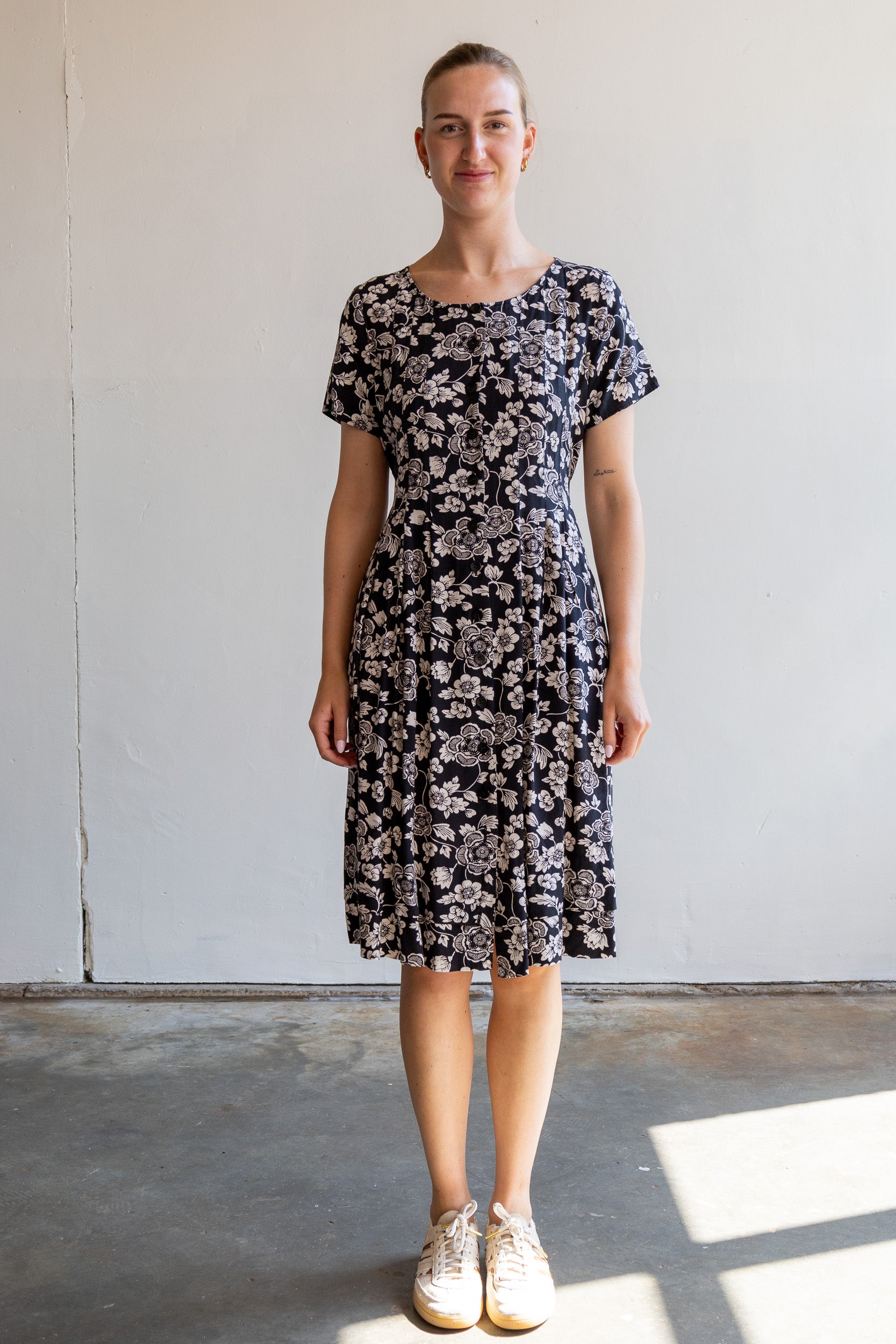 vintage zwart-witte bloemenjurk Dream
