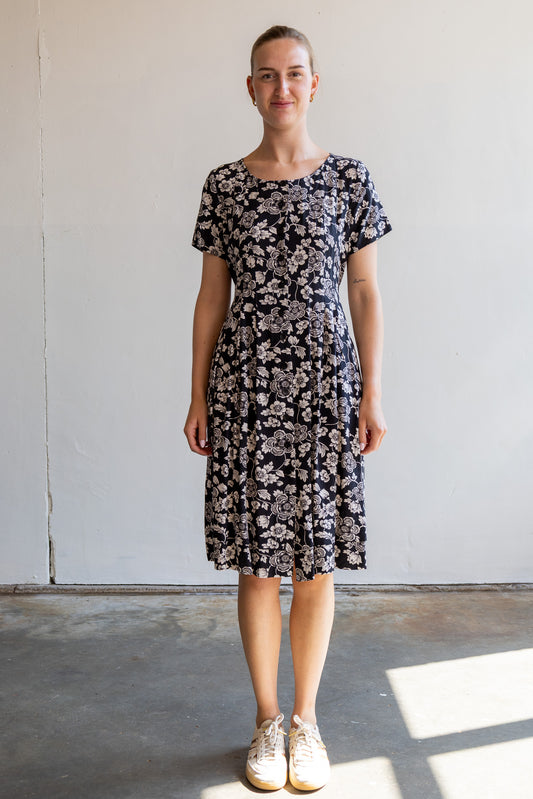 vintage zwart-witte bloemenjurk Dream
