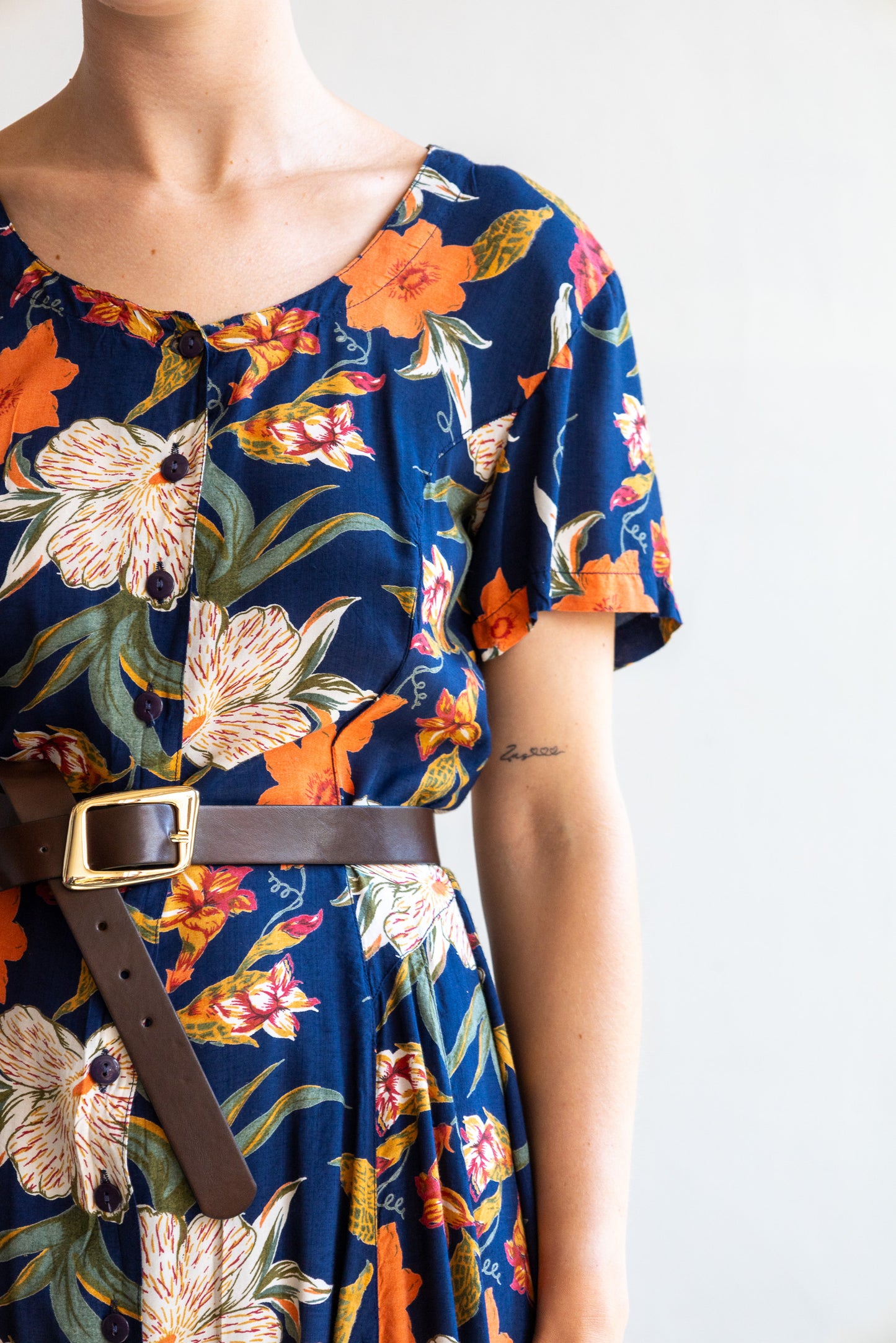 riva bloemen jurk - S
