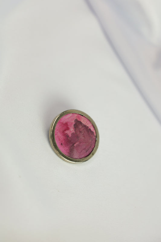 roze zijde - broche