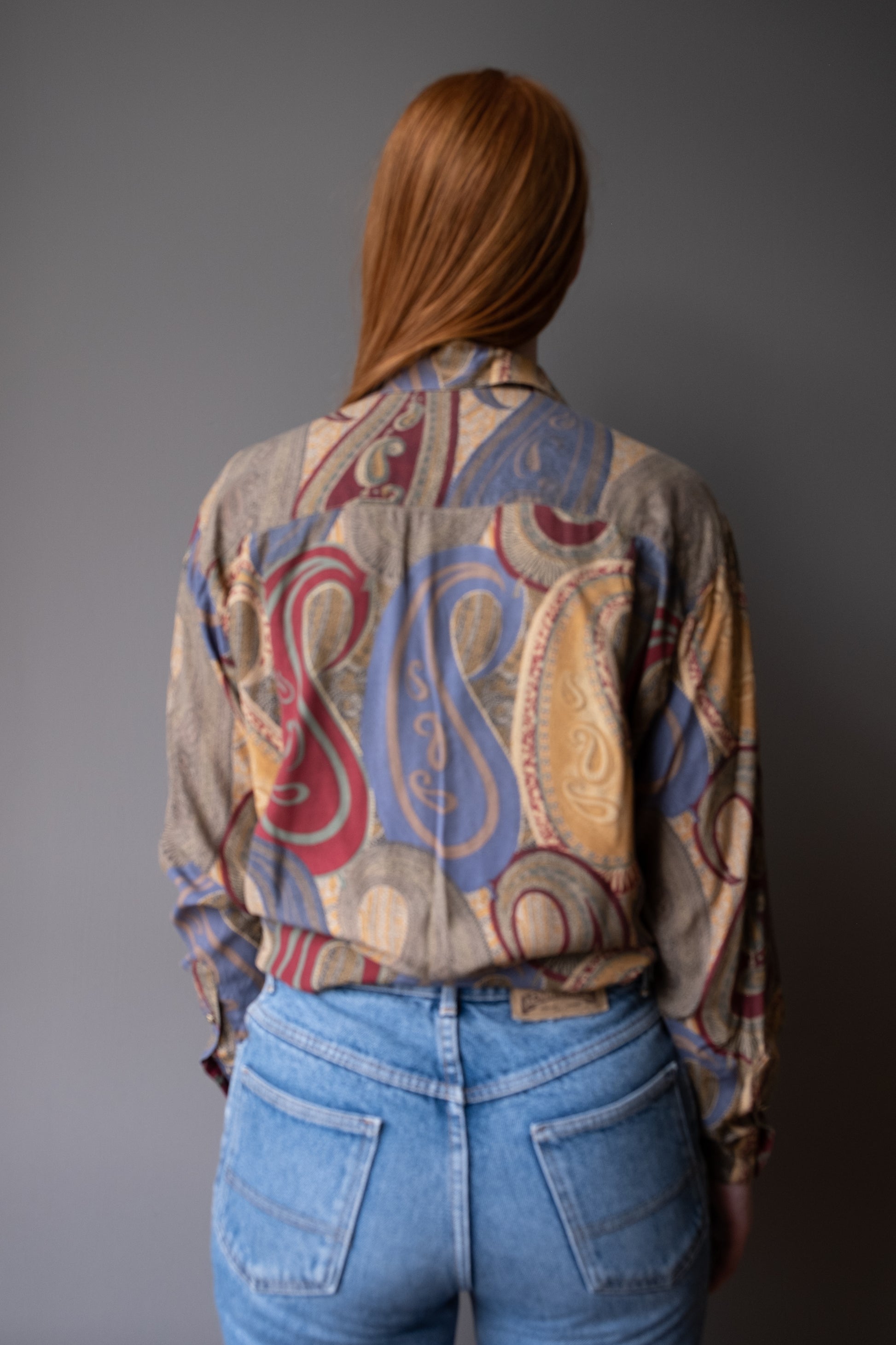 vintage paisley print blouse