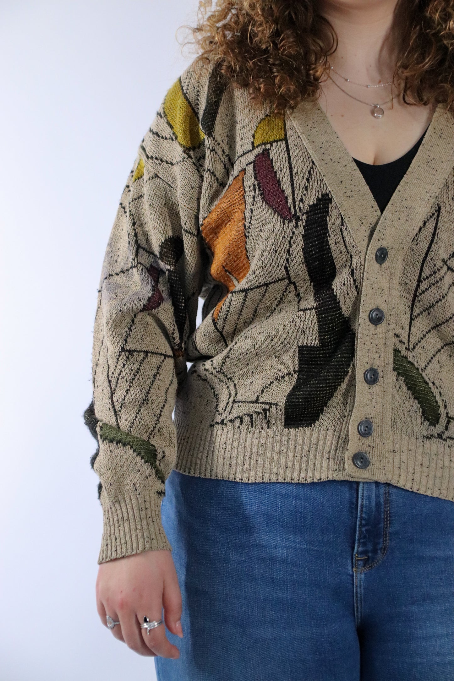 tess grafisch knitted vest - XL