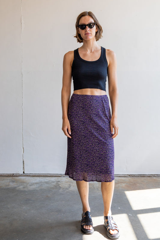 vintage midi rok met bloemenprint Cellophane