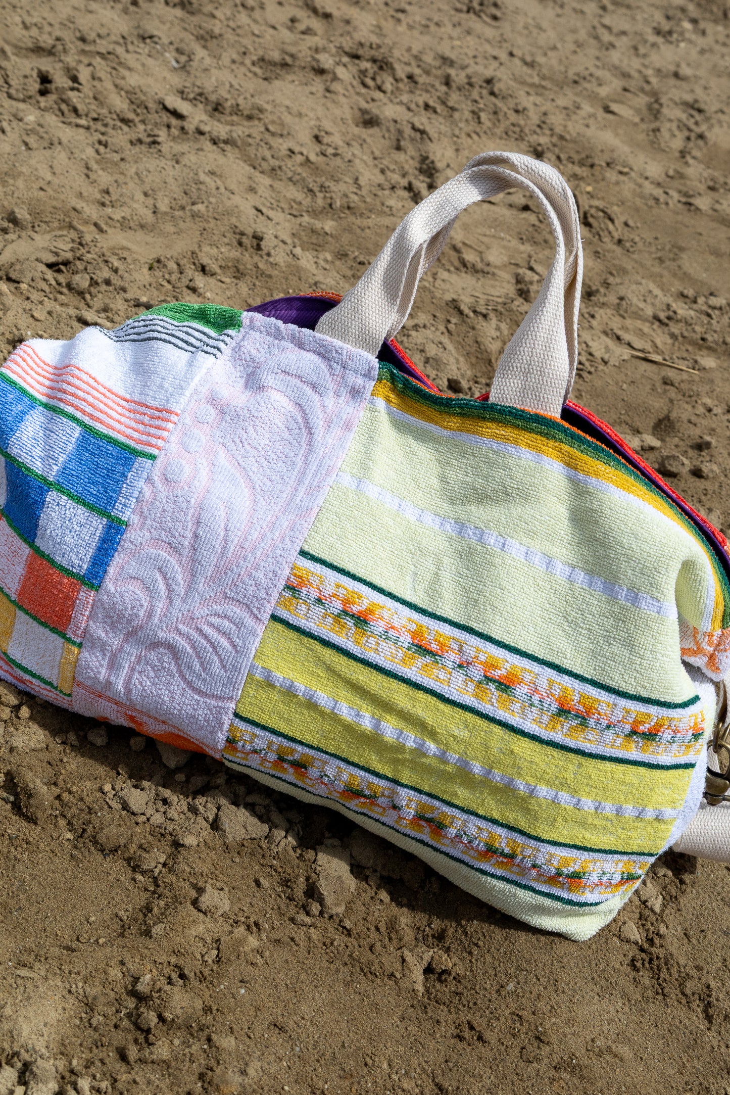 shopper tas van vintage handdoek - multi coco - M