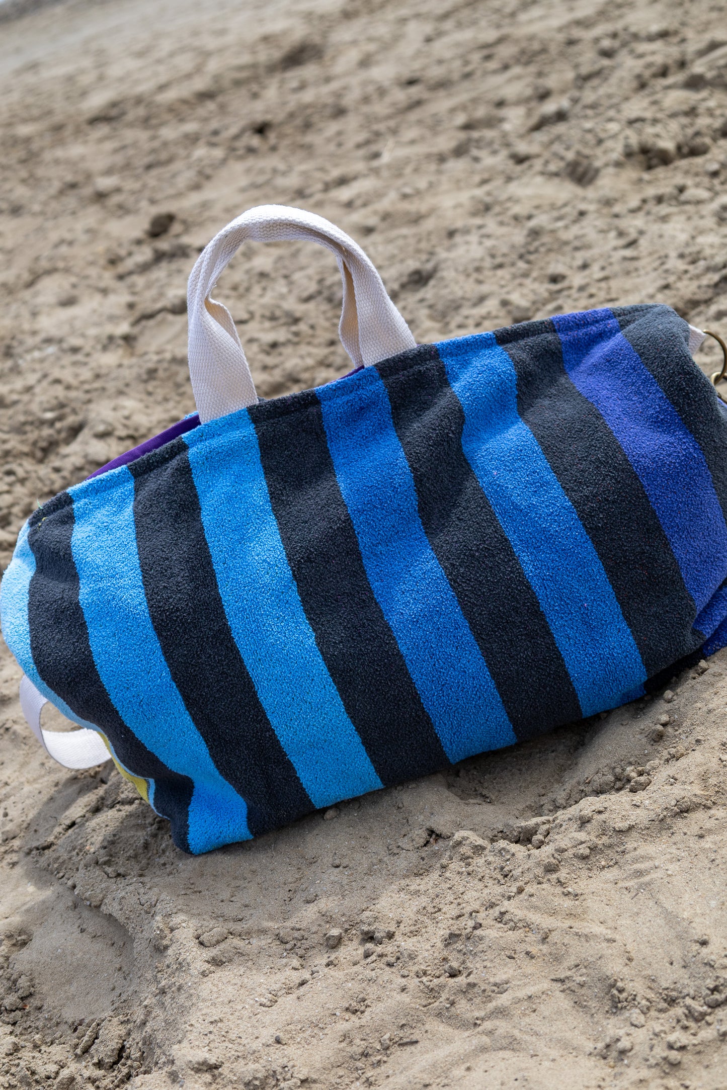 shopper tas van vintage handdoek - vissen - M