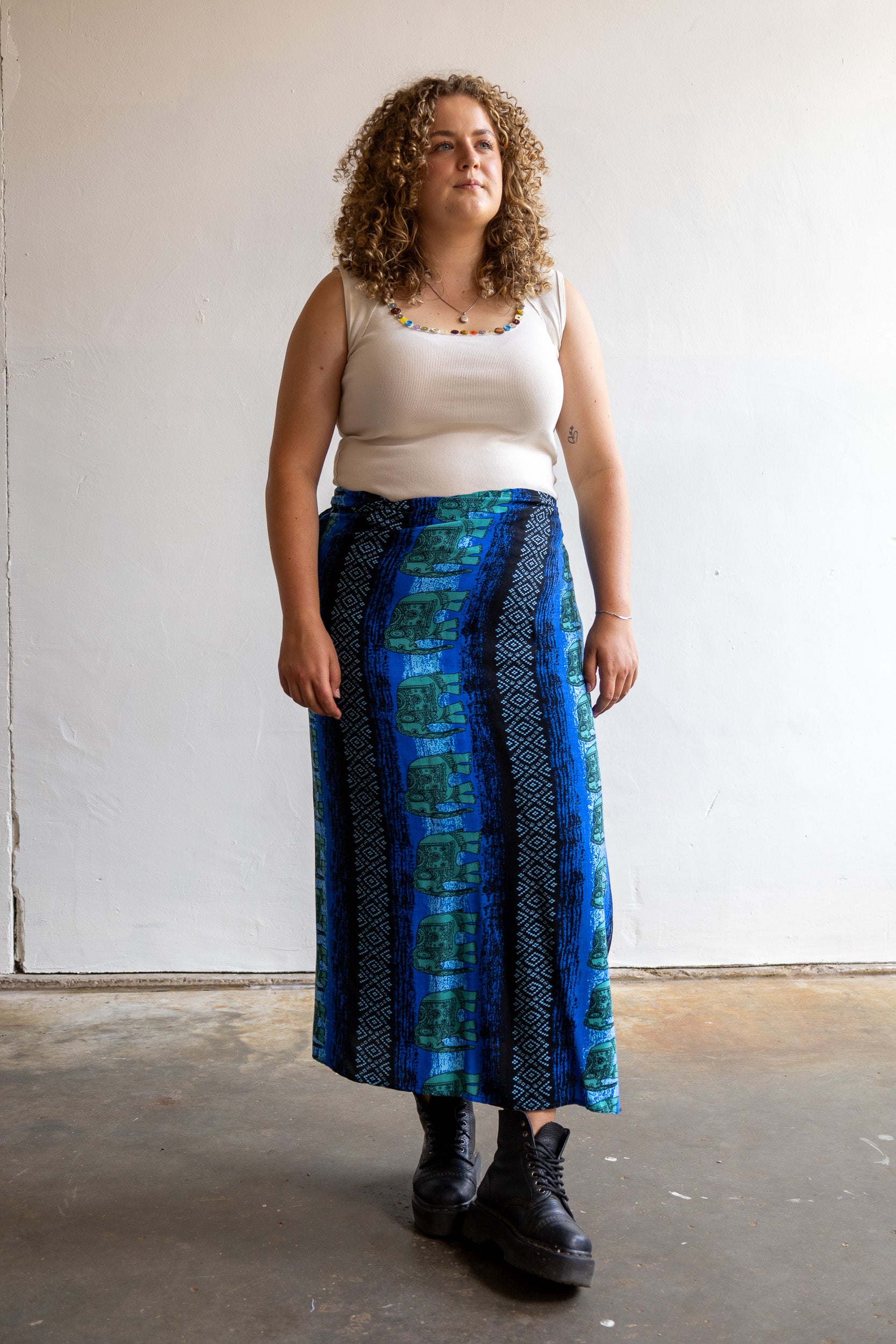 vintage wikkelrok met all-over print