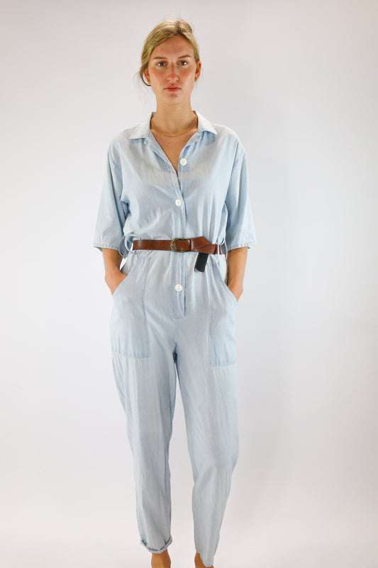 livia denim jumpsuit - S