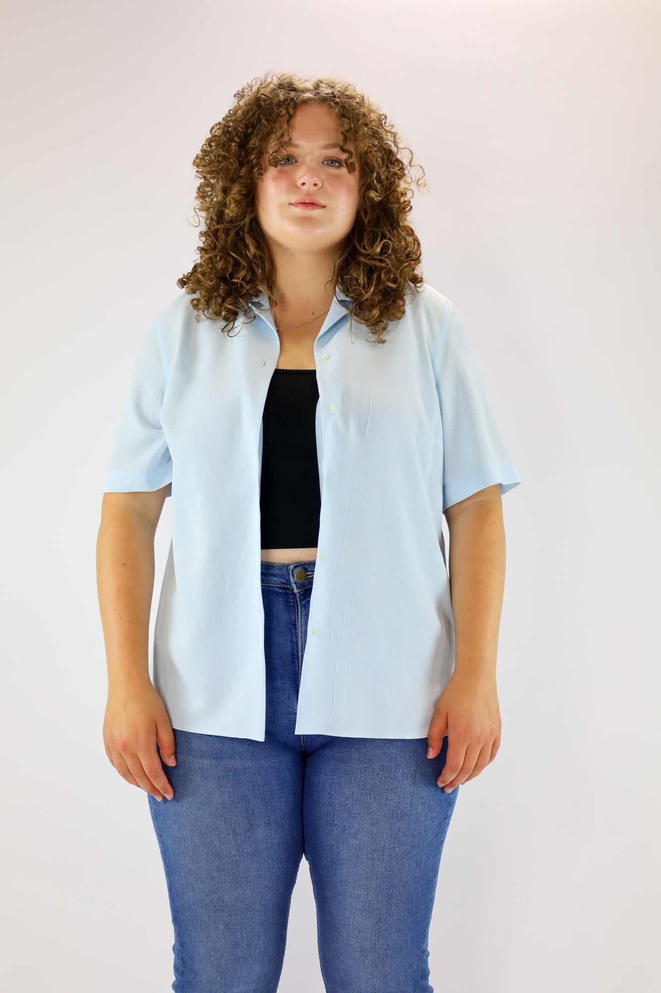 qiao baby blue blouse - XL