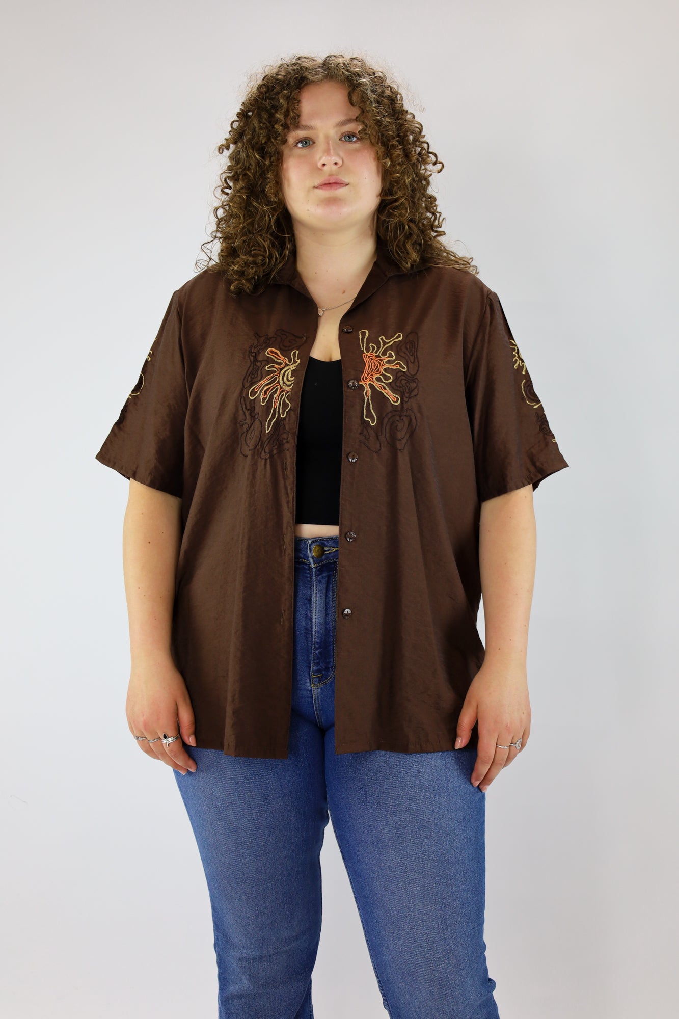 nove embroidery blouse - XXL