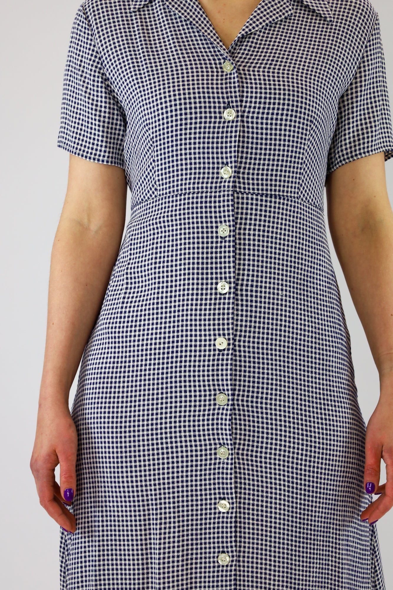 immy check print dress - S/M