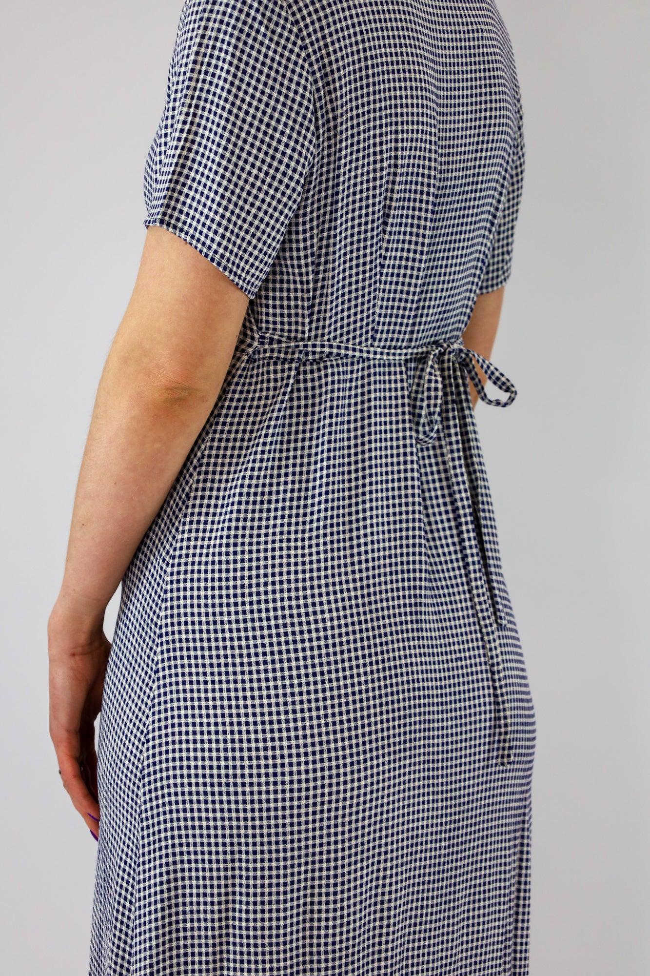 immy check print dress - S/M