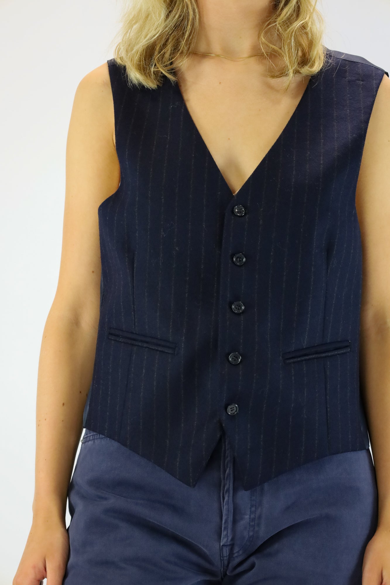 poppy pinstripe gilet - M/L