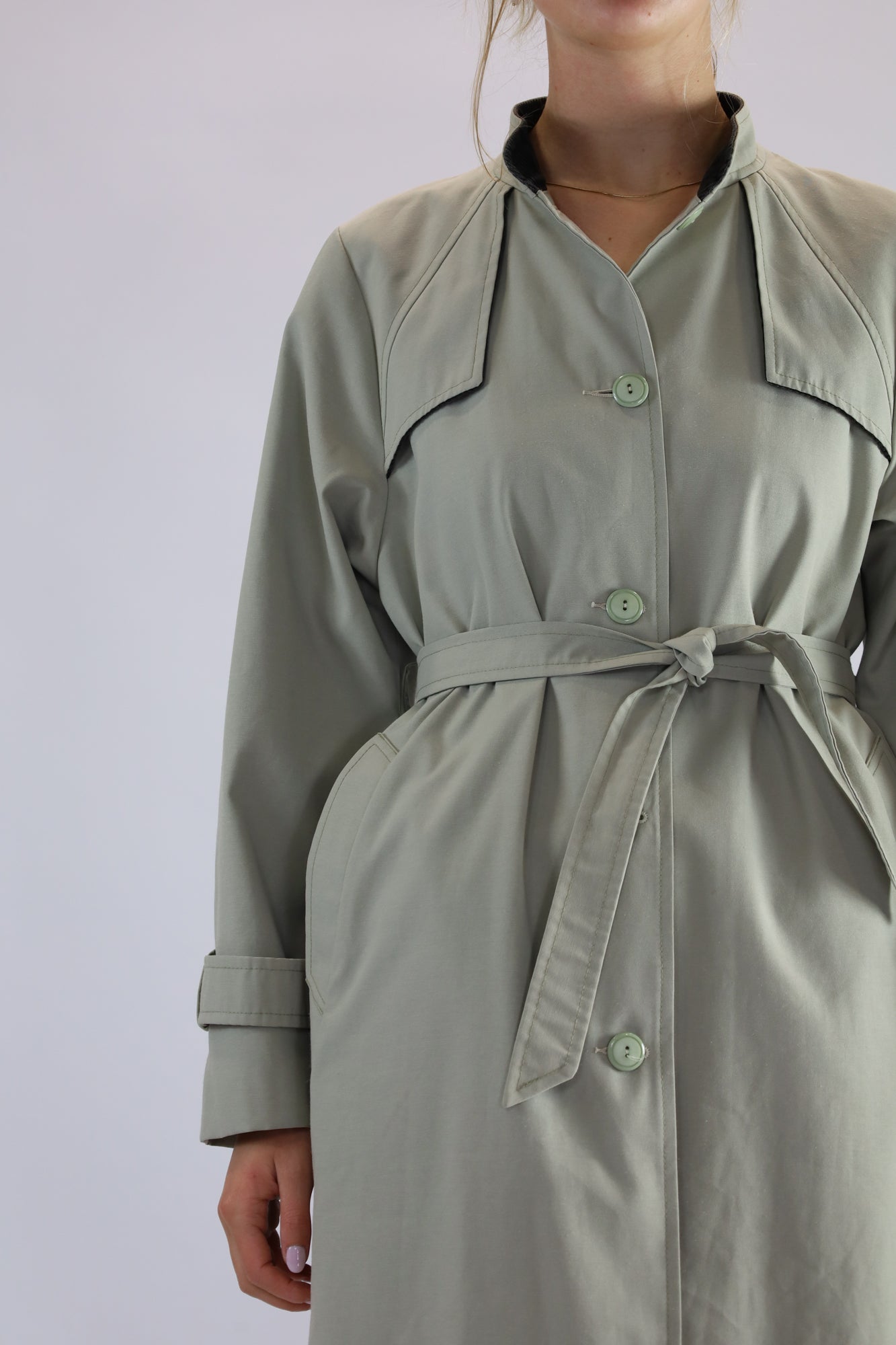 qualea grey trench coat - M