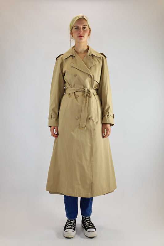 quwon classic beige trench coat - M