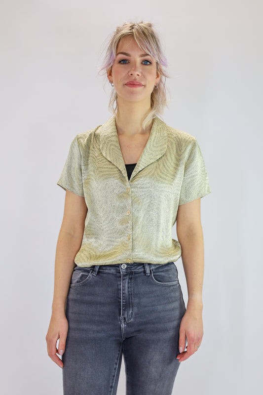 alba gold blouse - M