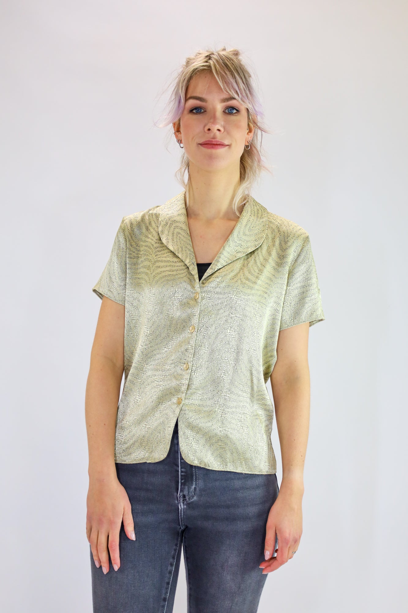 alba gold blouse - M