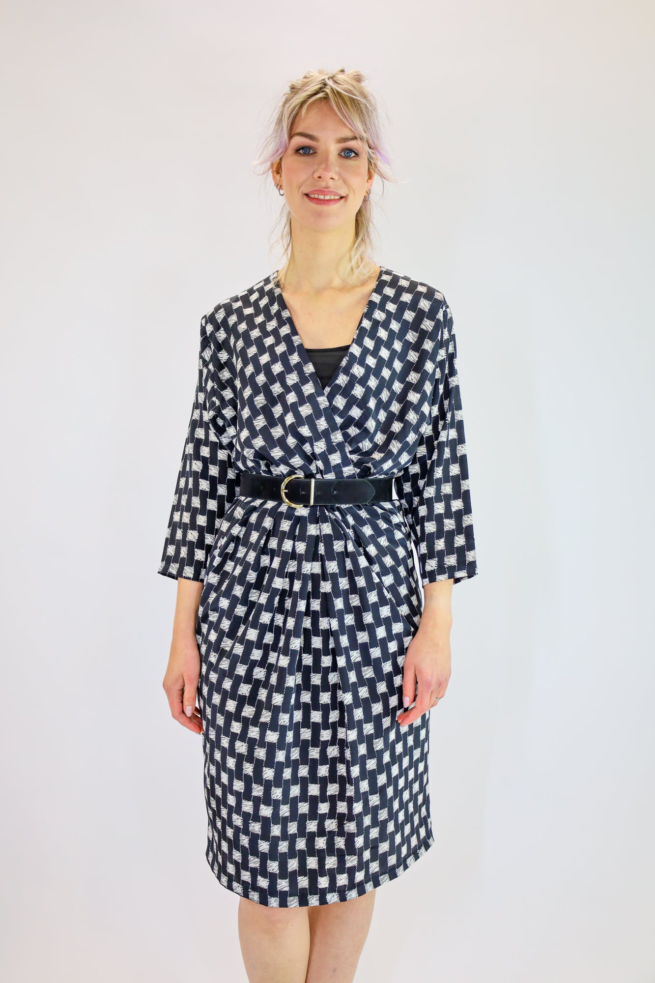 brit checkered dress - M/L