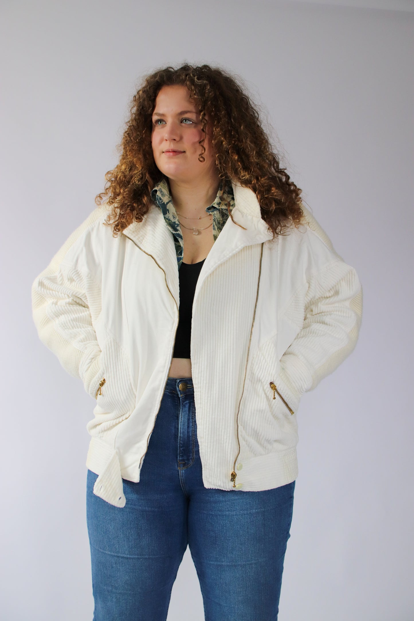 xinte white bomber jacket - XL