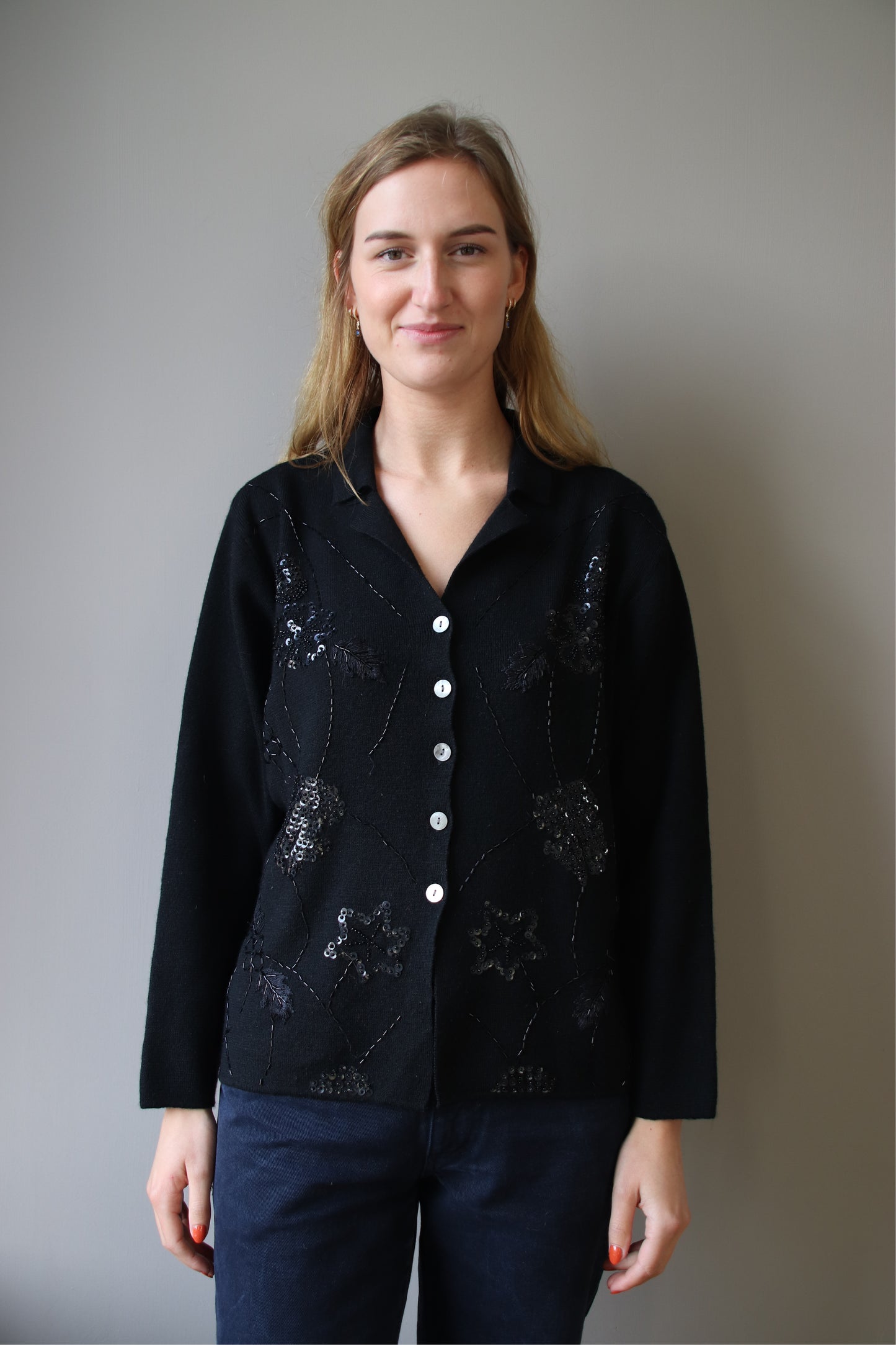 kino embroidery cardigan - XL